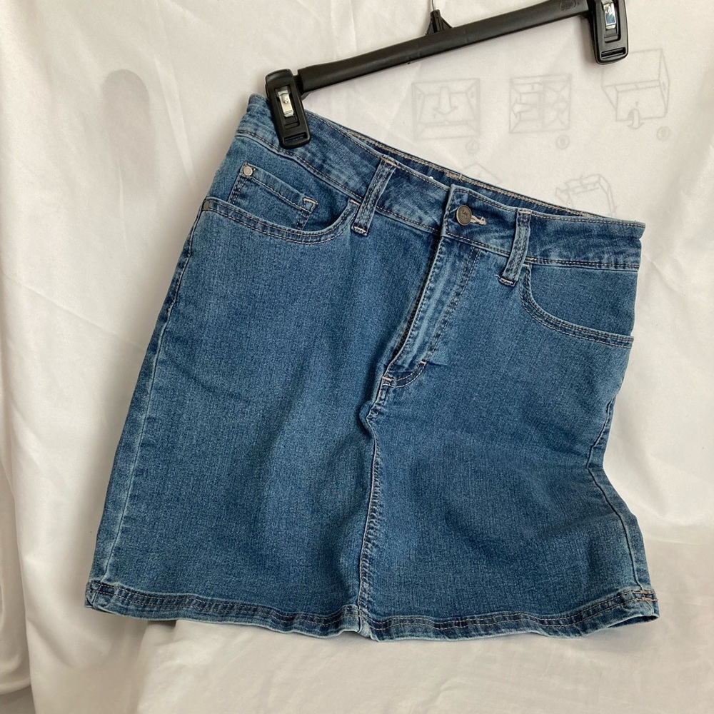 Blue A-Line Mini Skirt Casual